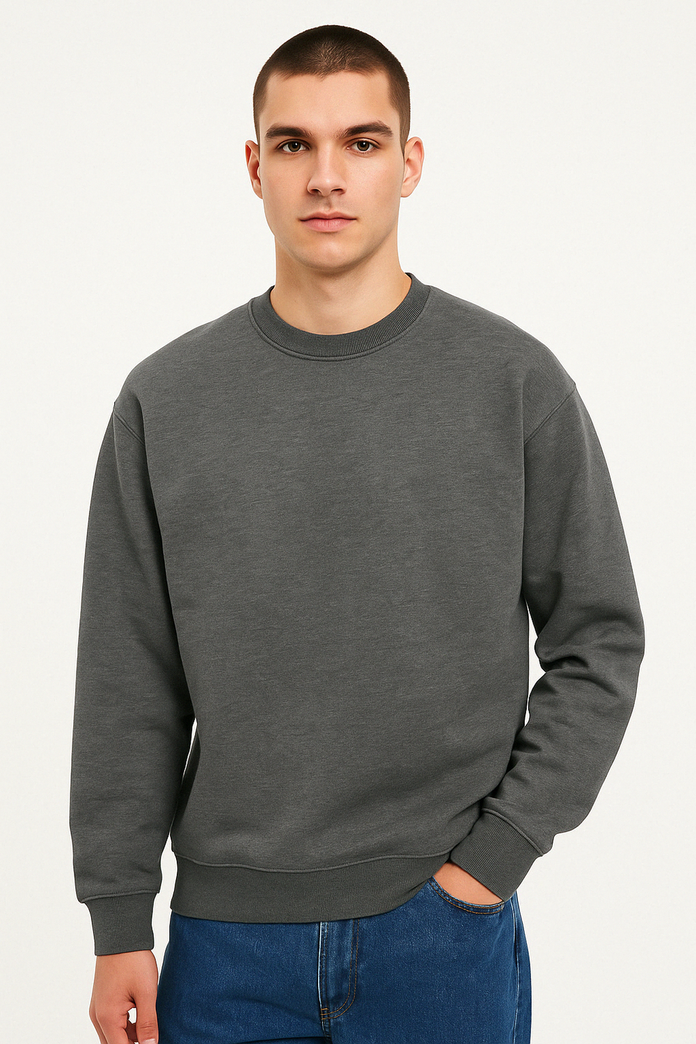 THREADS DESIGN oversized sweatshirt in Graphite